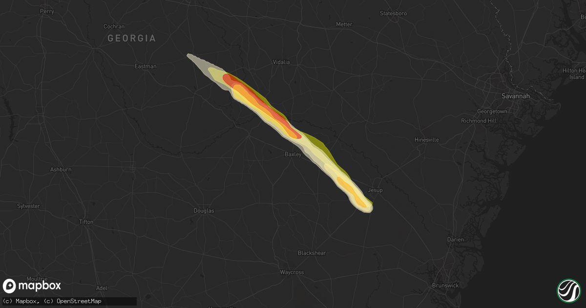 Hail map in Baxley, GA on May 18, 2014
