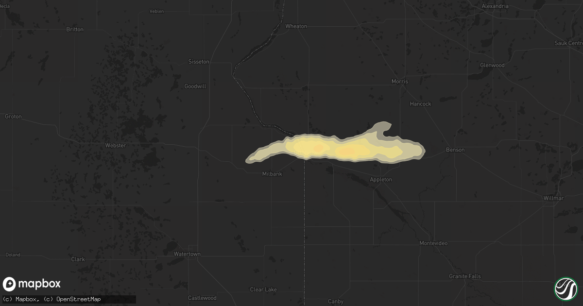 Hail map in Big Stone City, SD on May 18, 2014