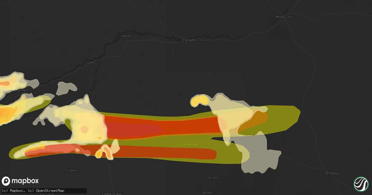 Hail map in Colstrip, MT on May 18, 2014