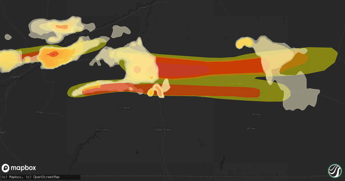 Hail map in Crow Agency, MT on May 18, 2014