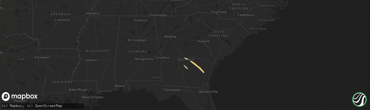 Hail map in Georgia on May 18, 2014