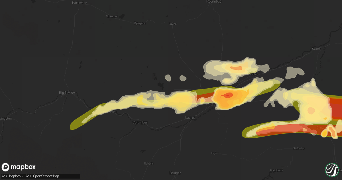 Hail map in Molt, MT on May 18, 2014