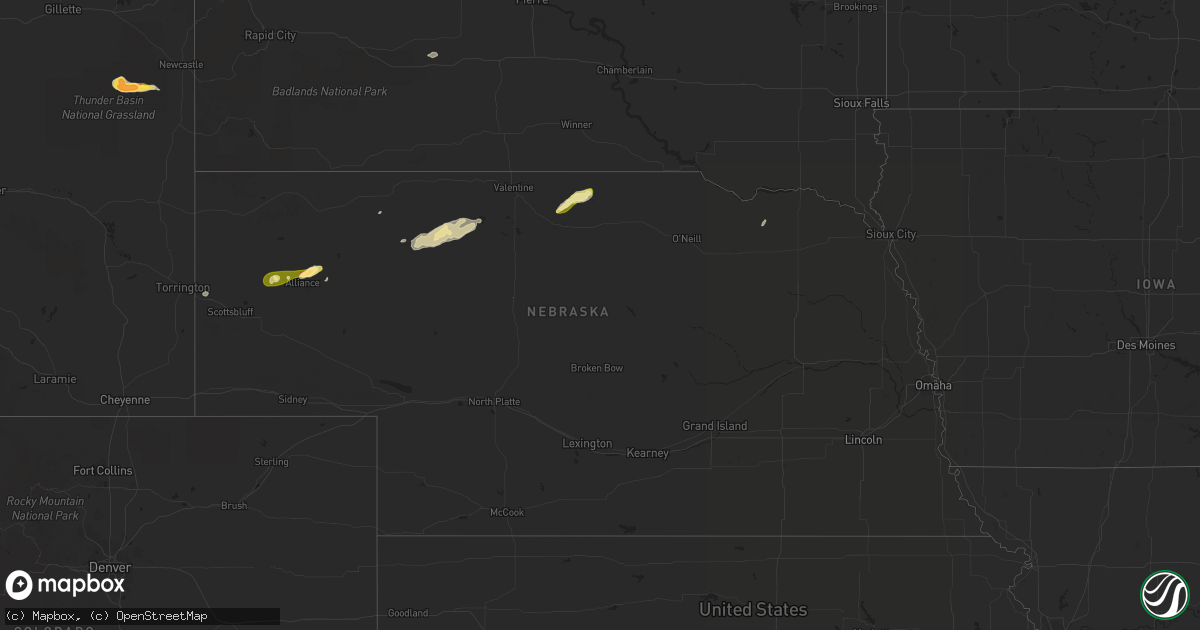 Hail map in Nebraska on May 18, 2014