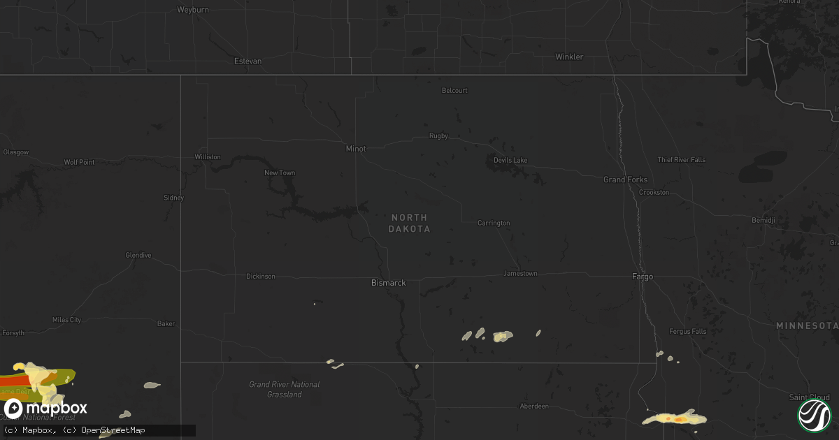 Hail map in North Dakota on May 18, 2014