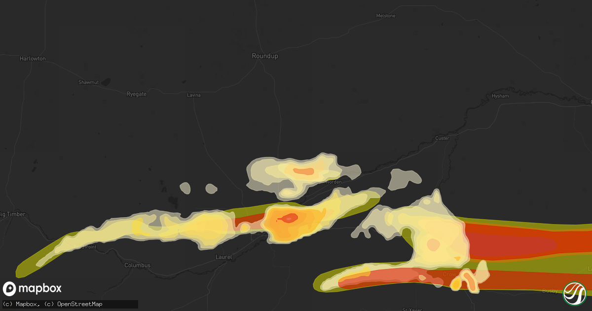 Hail map in Shepherd, MT on May 18, 2014