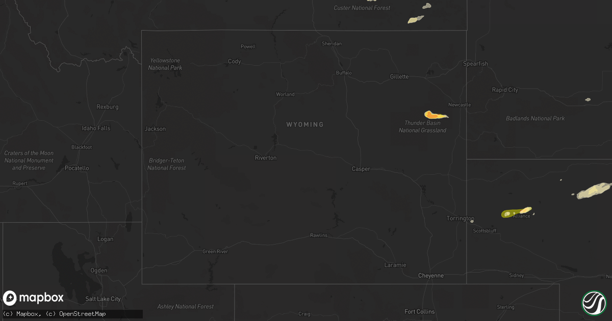 Hail map in Wyoming on May 18, 2014