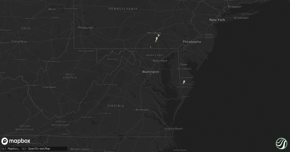 Hail map in Delaware on May 18, 2015