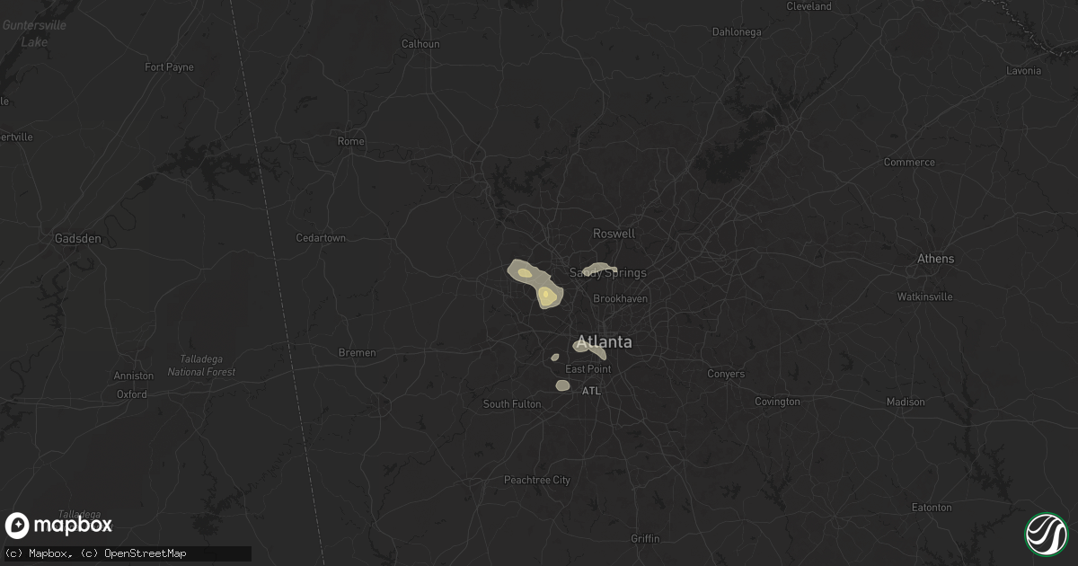 Hail map in Marietta, GA on May 18, 2015