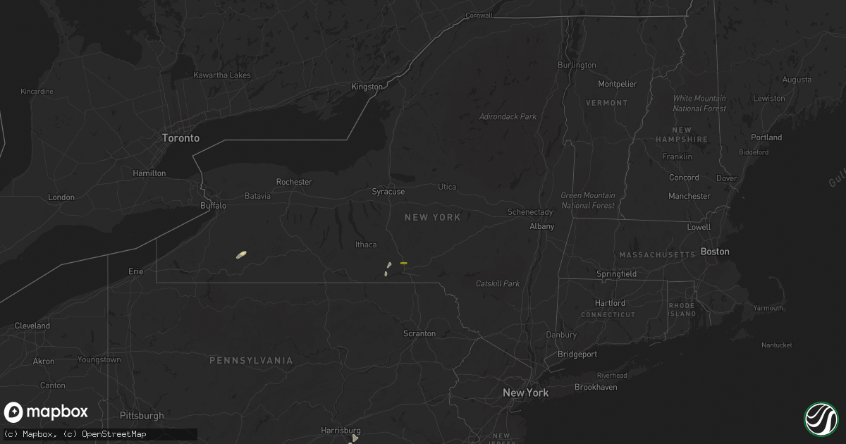 Hail map in New York on May 18, 2015