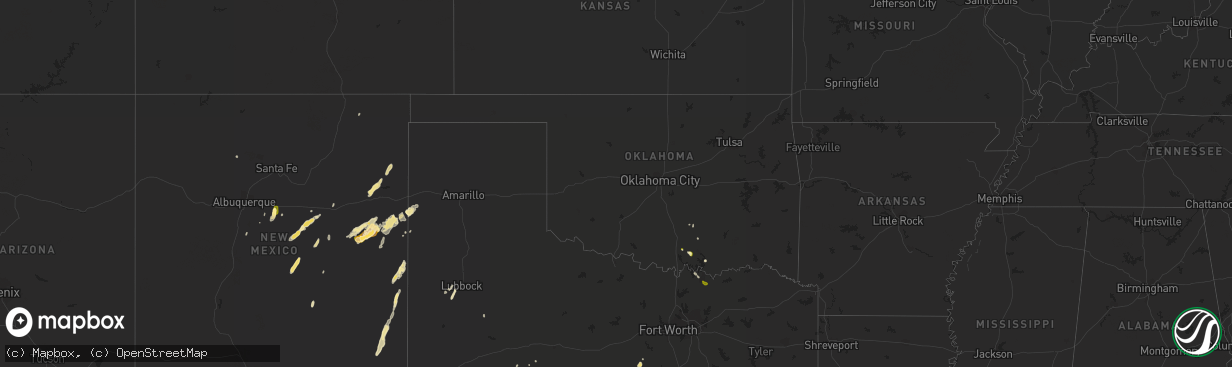 Hail map in Oklahoma on May 18, 2015