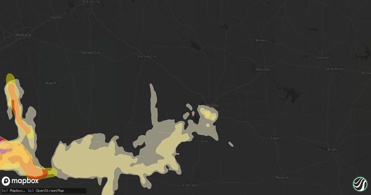 Hail map in San Angelo, TX on May 18, 2015