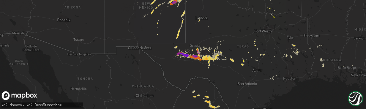 Hail map on May 18, 2015