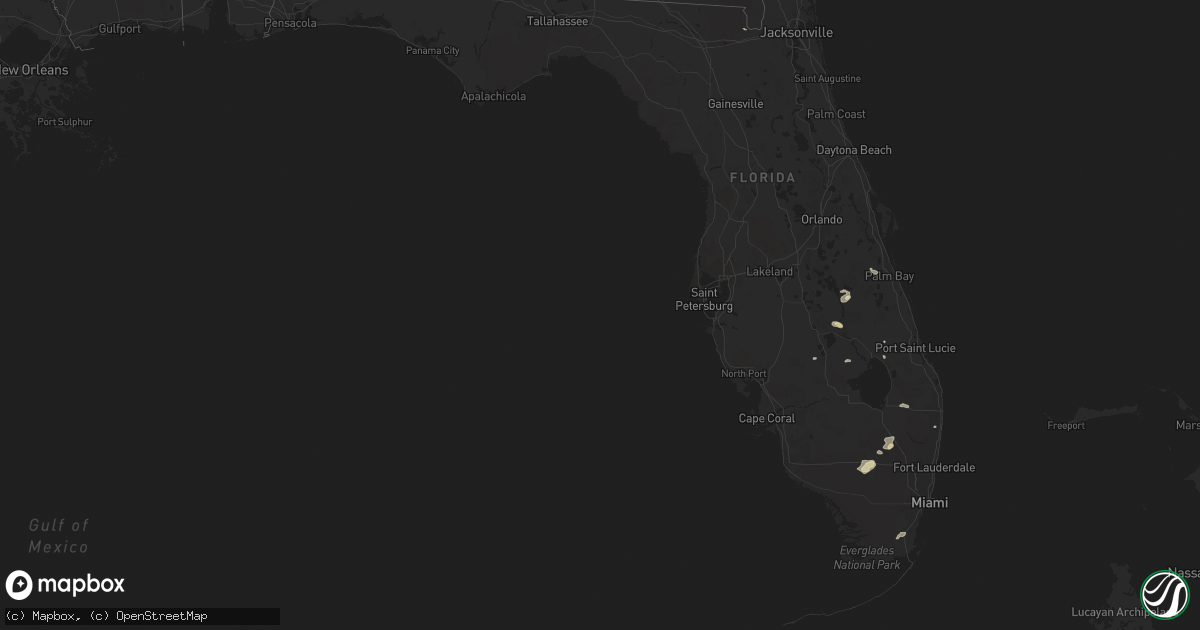 Hail map in Florida on May 18, 2016