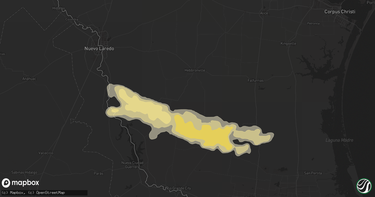 Hail map in Hebbronville, TX on May 18, 2016