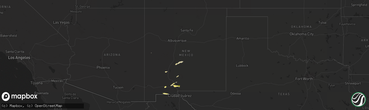 Hail map in New Mexico on May 18, 2016