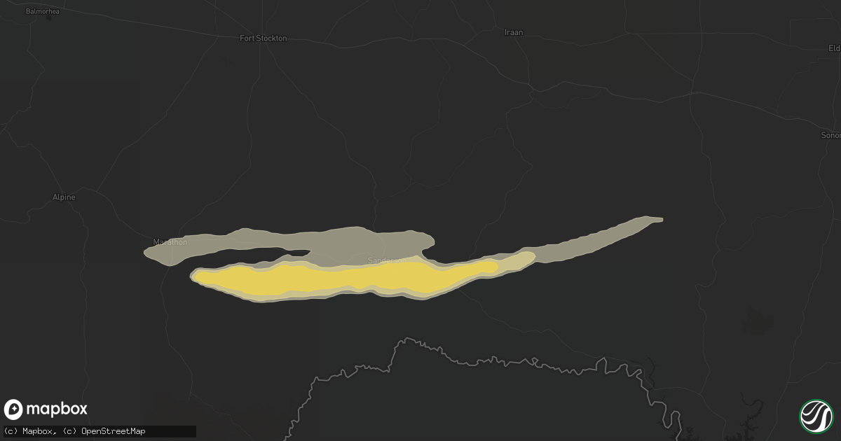 Hail map in Sanderson, TX on May 18, 2016