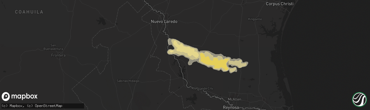 Hail map in Zapata, TX on May 18, 2016