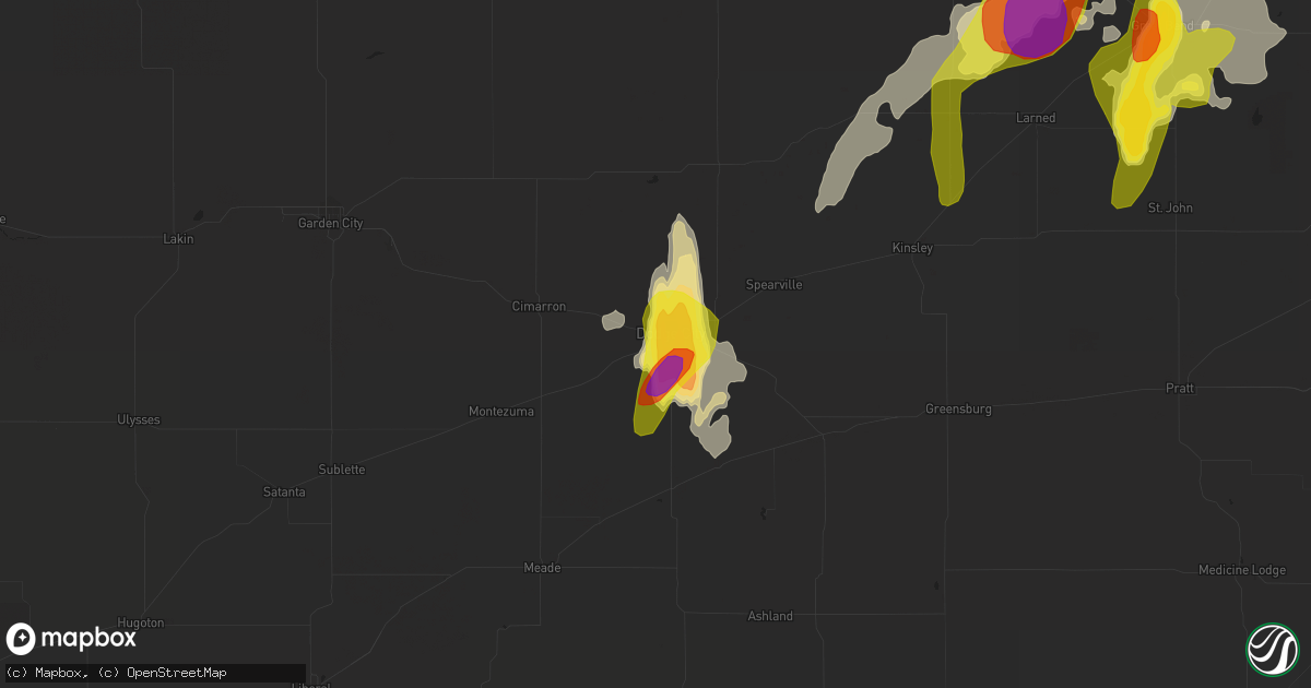 Hail map in Dodge City, KS on May 18, 2017