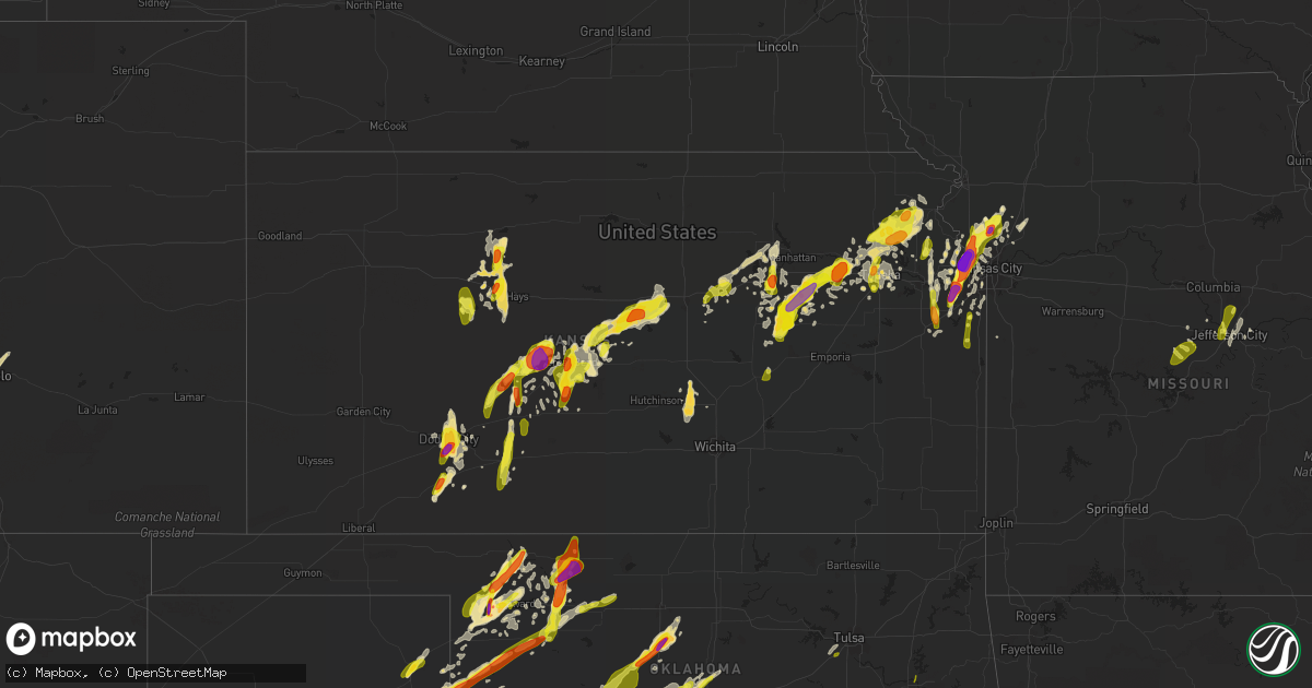 Hail map in Kansas on May 18, 2017