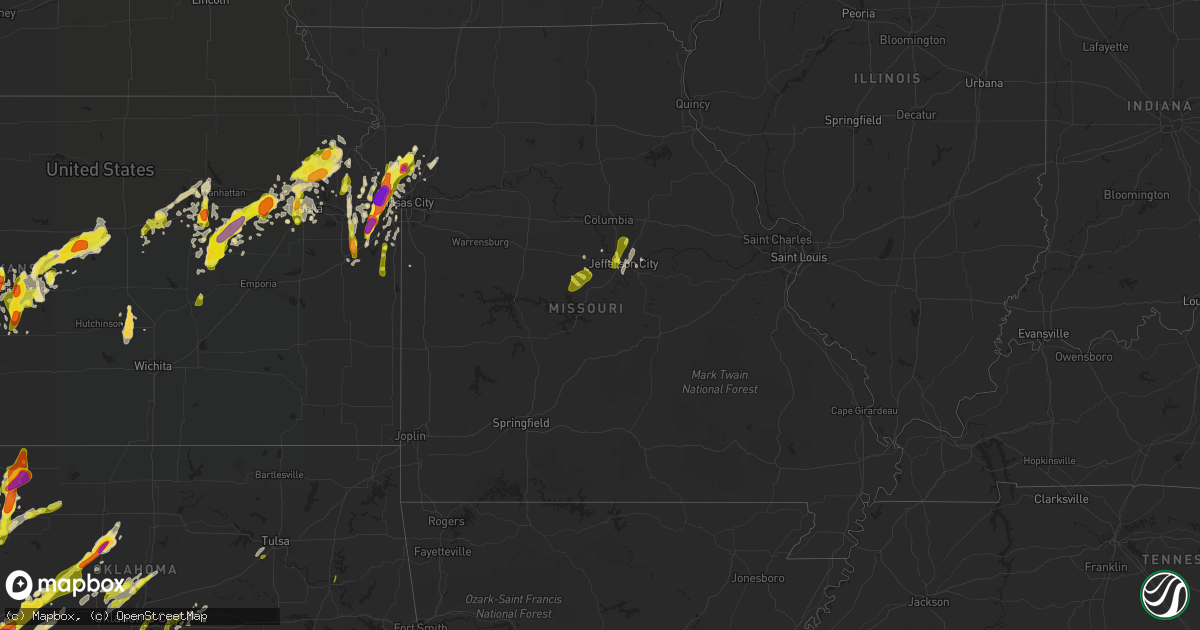 Hail map in Missouri on May 18, 2017