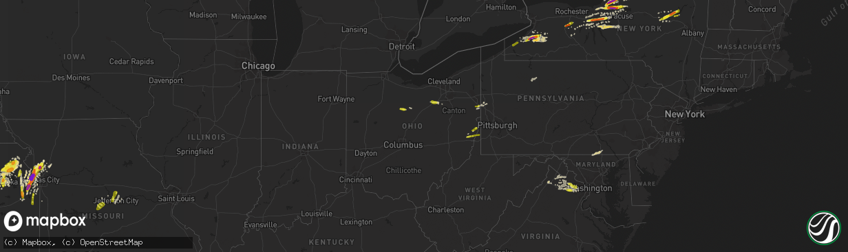 Hail map in Ohio on May 18, 2017