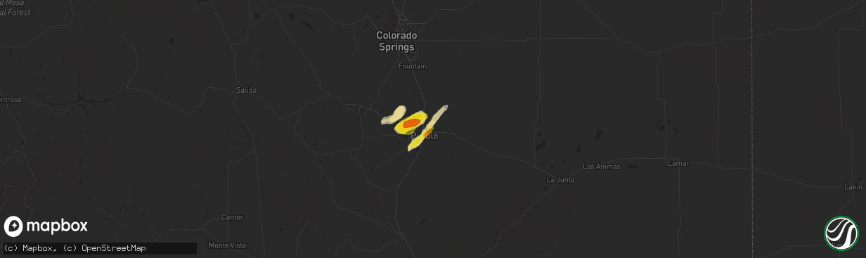 Hail map in Pueblo, CO on May 18, 2017