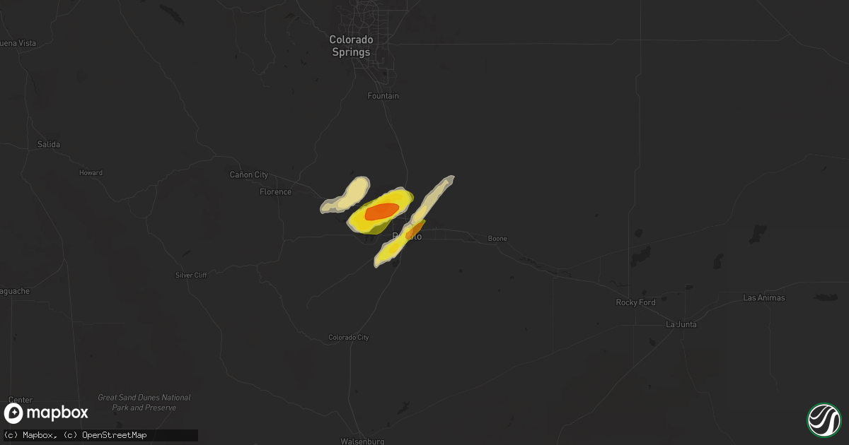 Hail map in Pueblo, CO on May 18, 2017