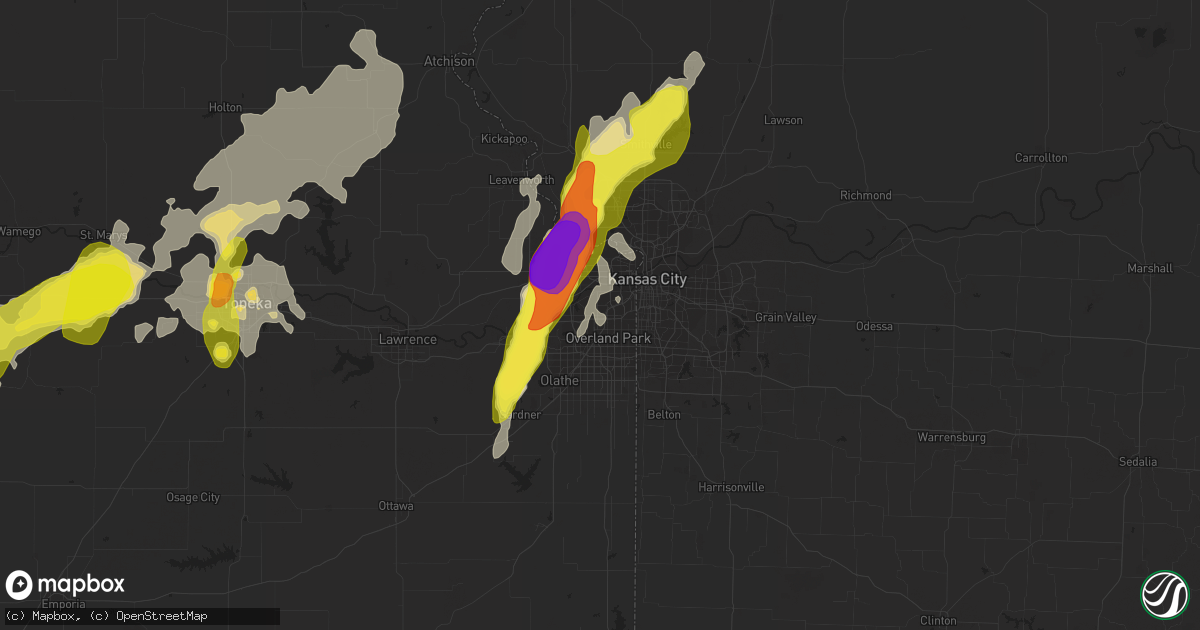 Hail map in Shawnee, KS on May 18, 2017