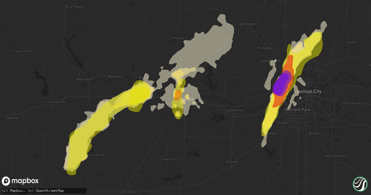 Hail map in Topeka, KS on May 18, 2017