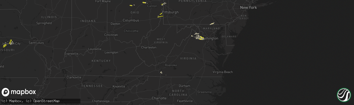 Hail map in Virginia on May 18, 2017