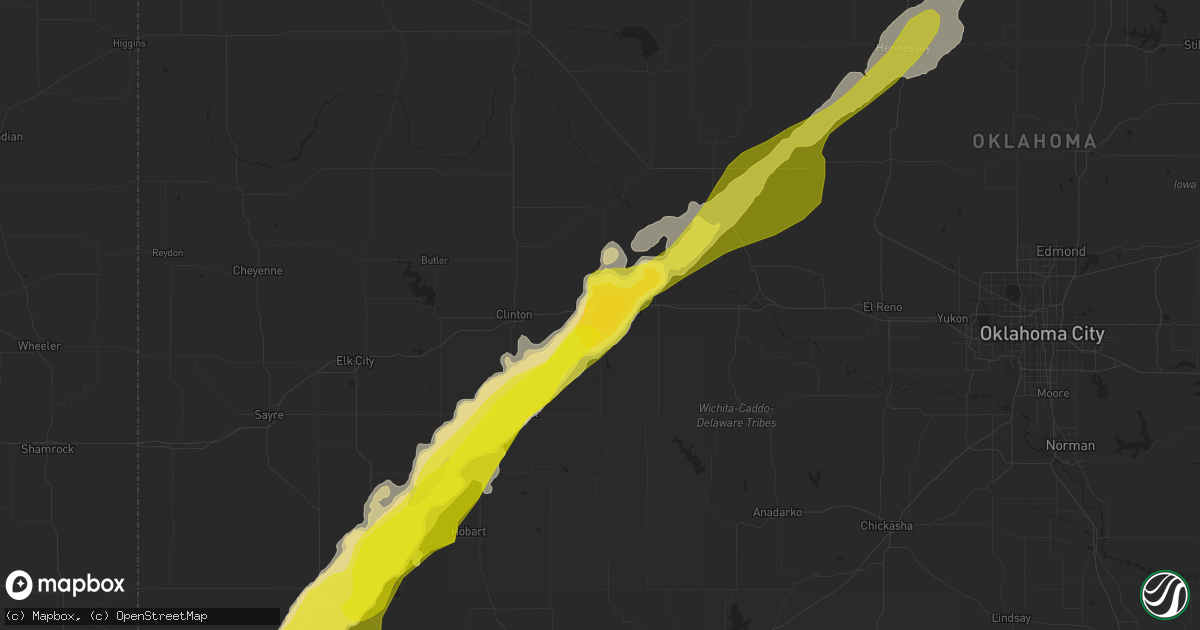 Hail map in Weatherford, OK on May 18, 2017