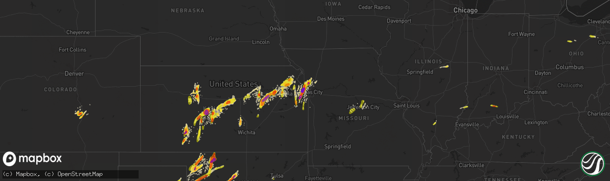 Hail map on May 18, 2017