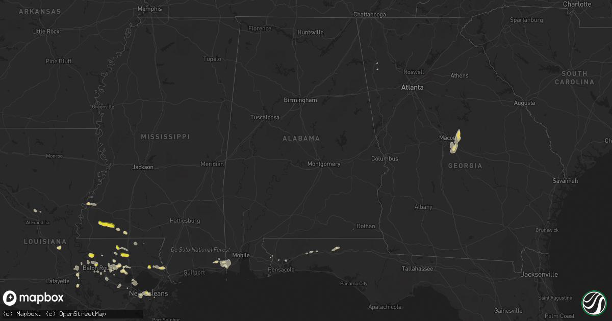 Hail map in Alabama on May 18, 2018