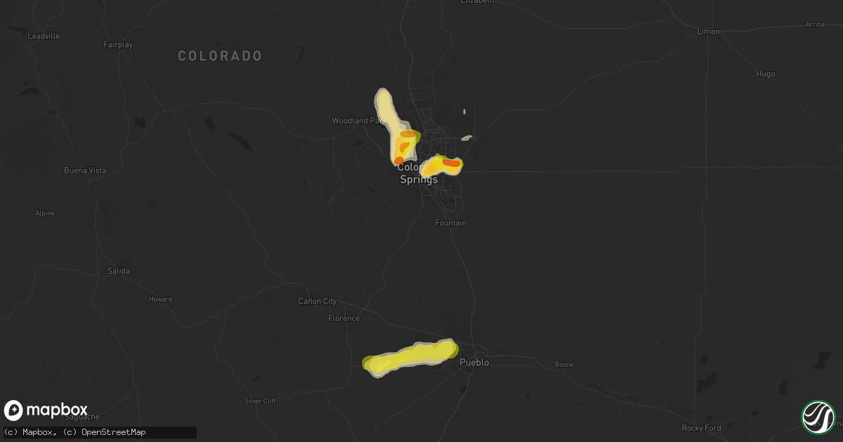 Hail map in Colorado Springs, CO on May 18, 2018