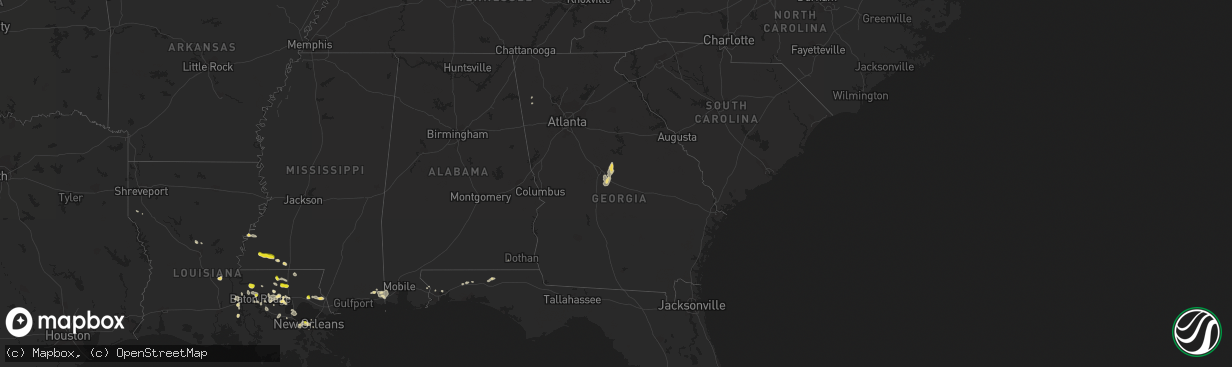 Hail map in Georgia on May 18, 2018