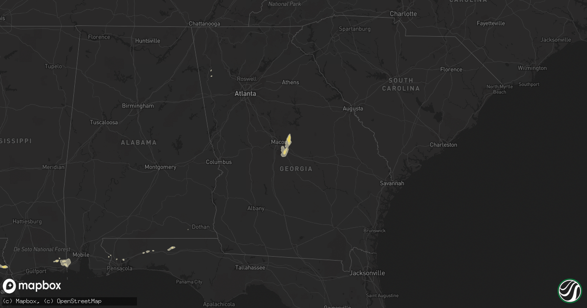 Hail map in Georgia on May 18, 2018
