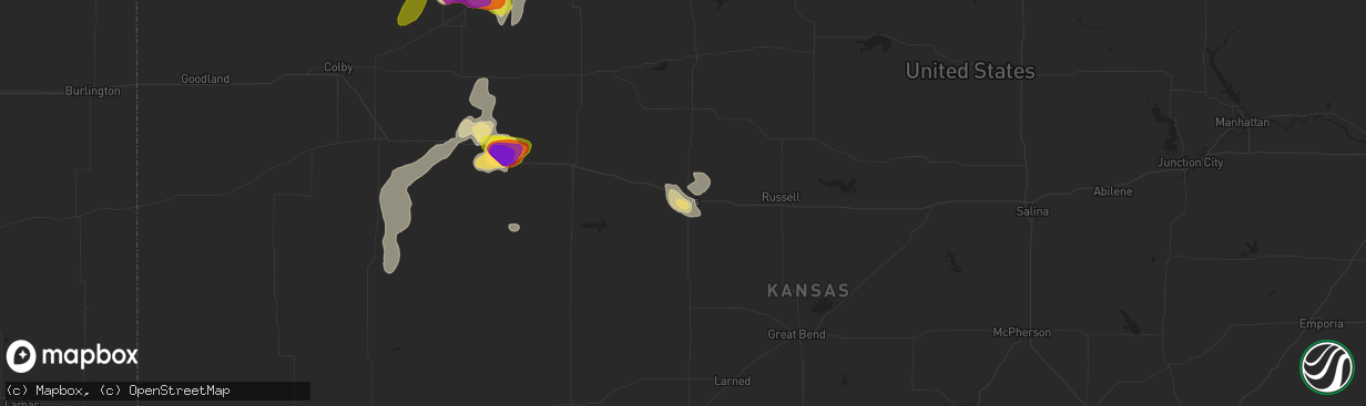 Hail map in Hays, KS on May 18, 2018