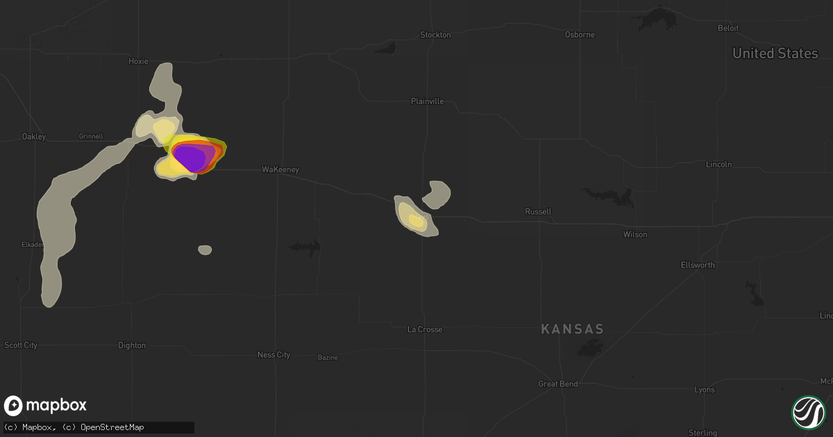 Hail map in Hays, KS on May 18, 2018