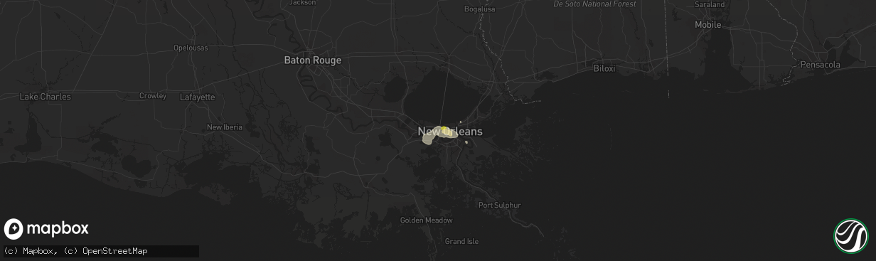 Hail map in Metairie, LA on May 18, 2018