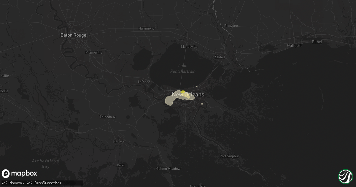 Hail map in Metairie, LA on May 18, 2018