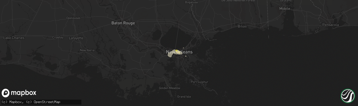 Hail map in New Orleans, LA on May 18, 2018