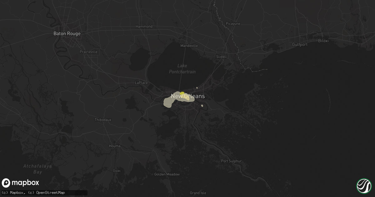 Hail map in New Orleans, LA on May 18, 2018