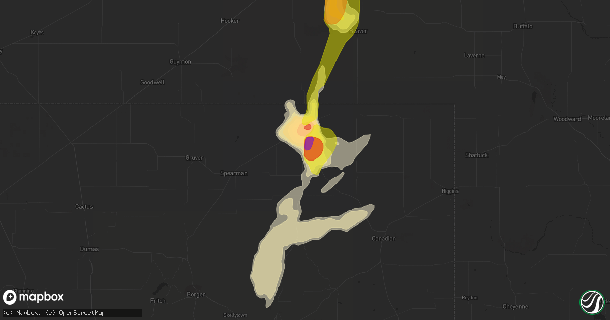 Hail map in Perryton, TX on May 18, 2018