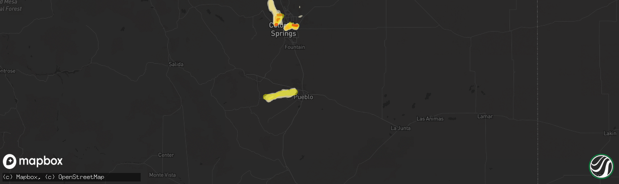 Hail map in Pueblo, CO on May 18, 2018