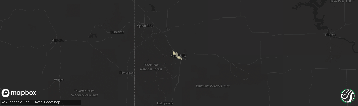 Hail map in Rapid City, SD on May 18, 2018