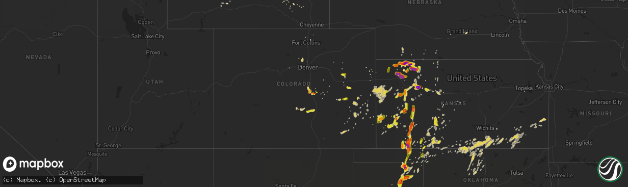 Hail map on May 18, 2018