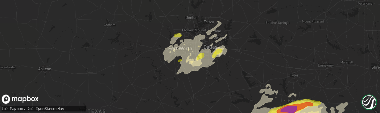 Hail map in Arlington, TX on May 18, 2019