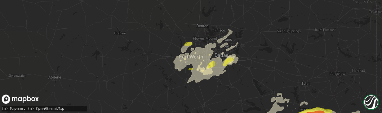 Hail map in Fort Worth, TX on May 18, 2019