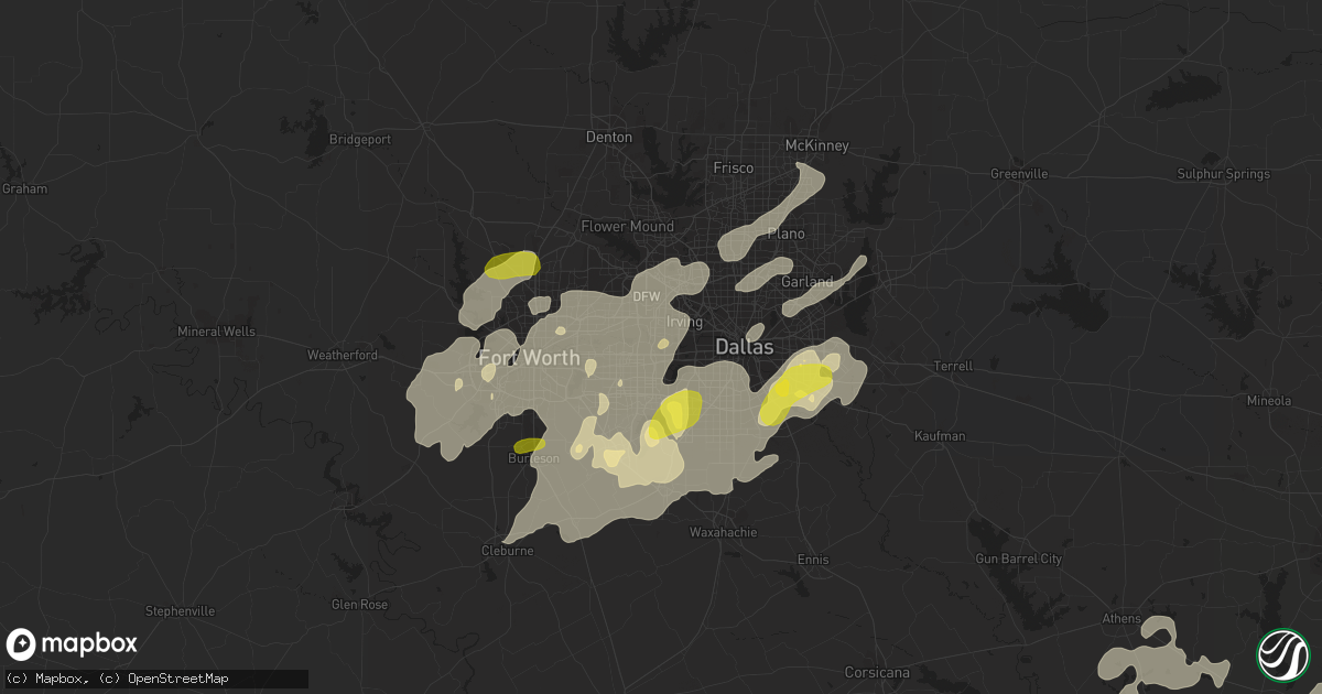Hail map in Grand Prairie, TX on May 18, 2019