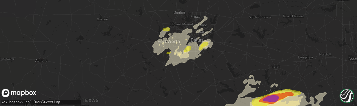 Hail map in Mansfield, TX on May 18, 2019